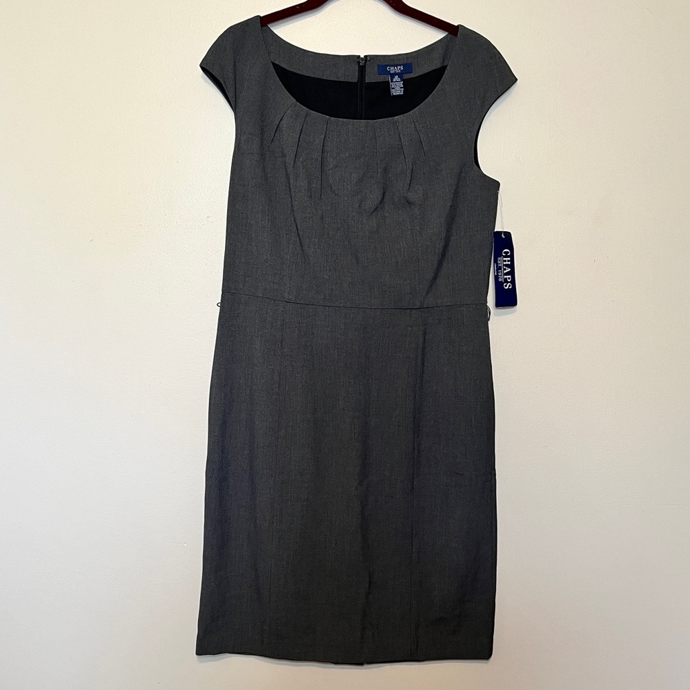 CHAPS WOMENS PROFESSIONAL SZ 12 WORK DRESS GRAY NWT
